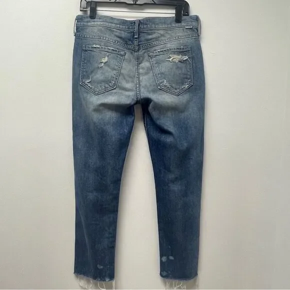 Mother Denim The Dropout Fray blue jeans, sz 27. Cropped ankle distressed torn - Picture 4 of 12